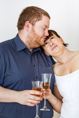 Couple with champagne glasses