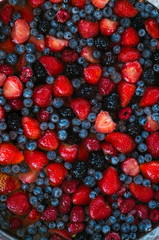 strawberries and blueberries