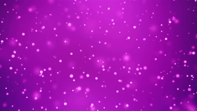  Loopable CGI animation of sparkling particles and bokeh lights floating against purple background 
