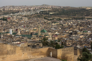 Vue sur Fès depuis les tombeaux des mérinides et la colline El Qolla