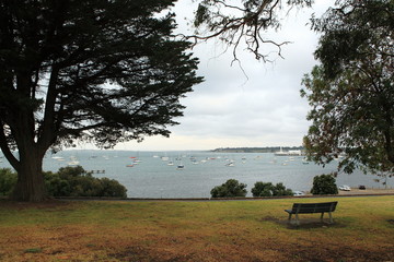 Geelong waterfront on a warm summer's evening in Victoria, Australia