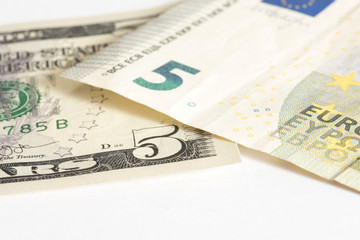 Geldscheine Euro und Dollar