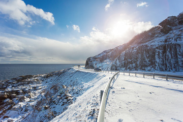 The snowy roadside