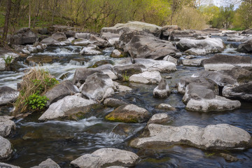 Stones on river rapids