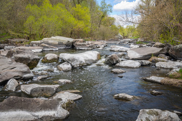 Stones on river rapids