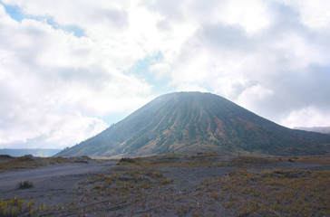 Plakat Mount Bromo, active volcano with cloudy sky at the Tengger Semeru National Park in East Java, Indonesia.