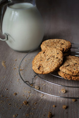 Fresh cookies with milk