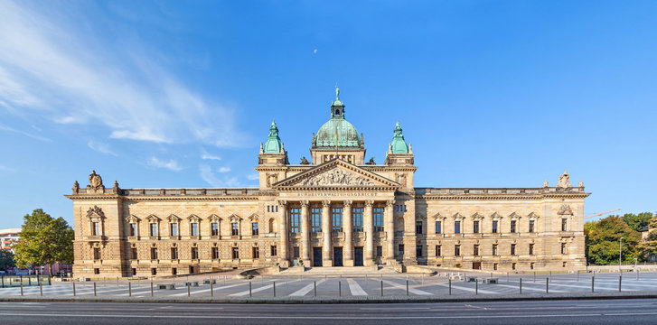 Panoramic view of Building of Federal Administrative Court of Germany (Bundesverwaltungsgericht) in Leipzig, Saxony, Germany