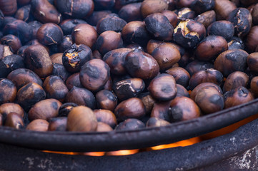 Roasting chestnut in fry