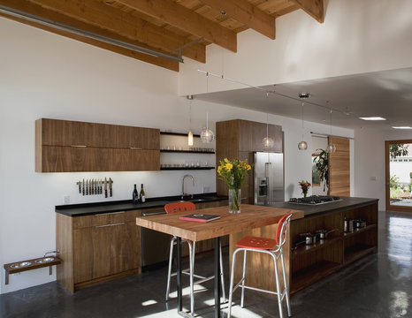 Modern kitchen in eco friendly home
