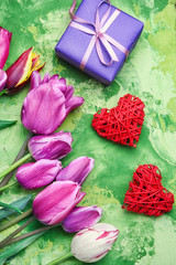 Obraz na płótnie Canvas Symbolic heart and flowers Valentine day