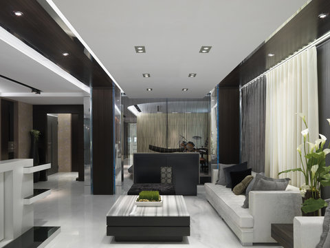 Neutral modern living room