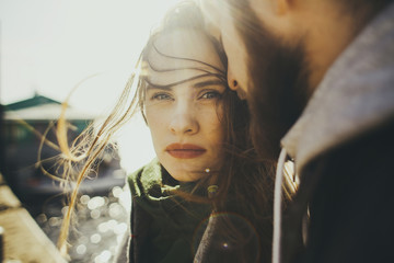 Portrait of Caucasian couple outdoors