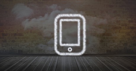 Smart phone made of cloud texture