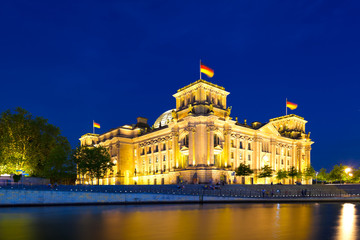 Reichstag at Night, Berlin, Germany