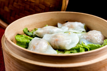 Chinese food dim sum on plate