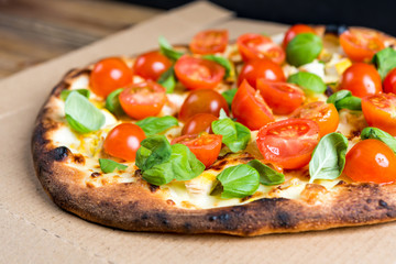 tasty pizza on a the table
