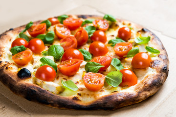 tasty pizza on a the table