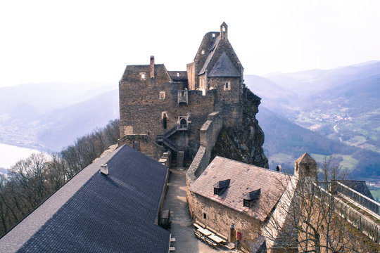 Ruins of Aggstein Castle over the Wachau Valley in Austria