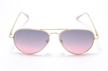 Sunglasses in an iron frame with gradient glass isolated on whit