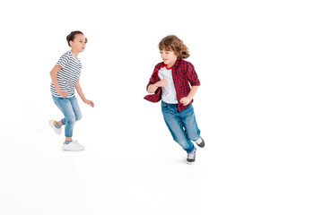 Kids playing in play catch-up