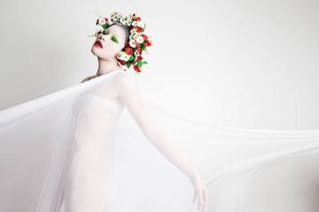 Fairy in a flower wreath