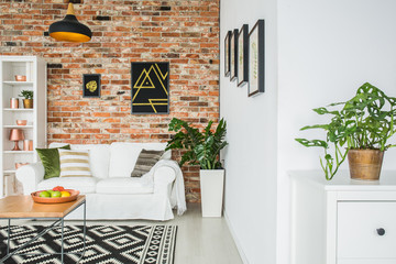 White, green and copper lounge
