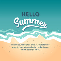 Hello summer concept vector illustration. Template for poster, banner, card, flyer etc.