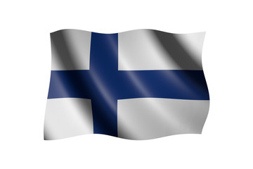 Obraz premium Flag of Finland isolated on white, 3d illustration