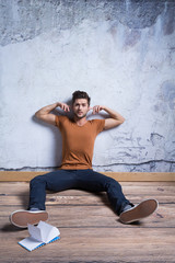 Fototapeta premium Man closing his ears