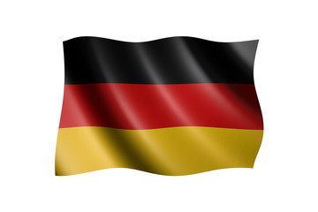 Flag of Germany isolated on white, 3d illustration