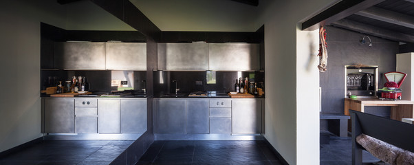 Interior of a luxury modern villa, kitchen