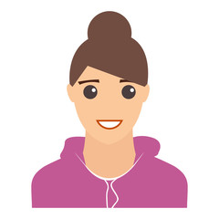 Woman smiling portrait. Modern avatar. Flat design vector illustration.