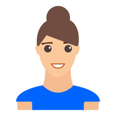 Woman smiling portrait. Modern avatar. Flat design vector illustration.