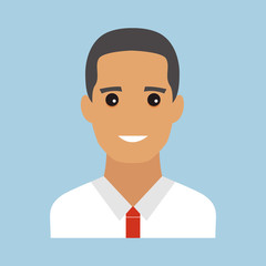 Man portrait. Modern avatar. Flat design vector illustration.