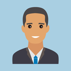 Man portrait. Modern avatar. Flat design vector illustration.