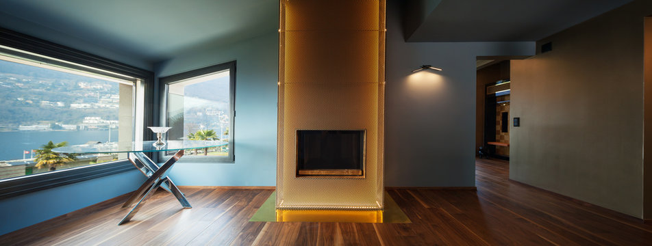 Interior of a modern villa, living room