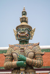 Wat Phra Kaew. Temple of the Emerald Buddha is regarded as the most sacred Buddhist temple in Bangkok Thailand.