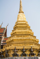 Fototapeta premium Wat Phra Kaew. Temple of the Emerald Buddha is regarded as the most sacred Buddhist temple in Bangkok Thailand.