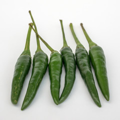 fresh chili on white background.