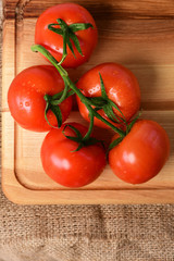 healthy lifestyle, vegetarianism , diet and fitness, red tomato branch