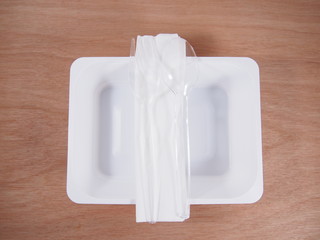 Disposable equipment, empty kitchen ware