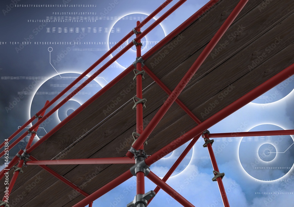 Poster technology interface with 3d scaffolding
