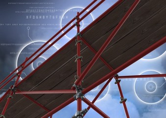 Technology interface with 3D Scaffolding © vectorfusionart