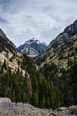 Fototapeta na wymiar valley surrounded by big mountains