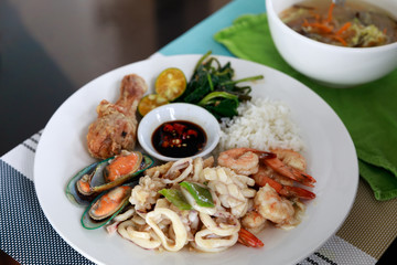Dish of Mixed Seafood Buffet Philippines Food
