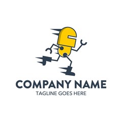 Fototapeta premium Unique Robot Cartoon Character Mascot