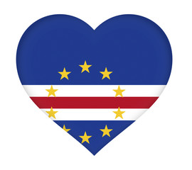 Flag of  Cape Verde shaped like a heart