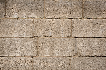 Wall of concrete blocks