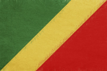 Flag of the Republic of the Congo with a grunge look.